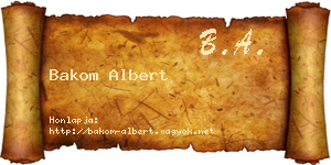 Bakom Albert névjegykártya